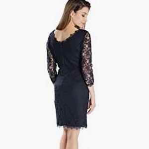 Joseph Ribkoff Black Scalloped Lace Sheath Midi Dress Size 14